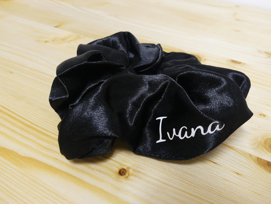 Elastico per Capelli Scrunchie Nero grande Personalizzabile