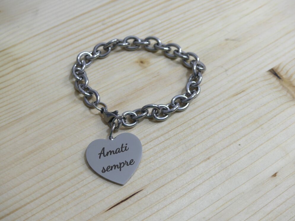 Bracciale Cuore in Catene Personalizzabile